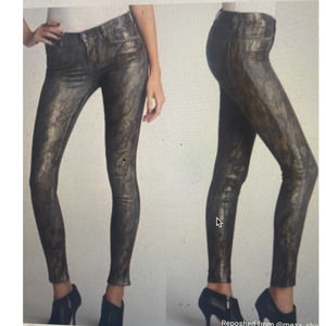 J Brand gray golden snake print leggings size S
